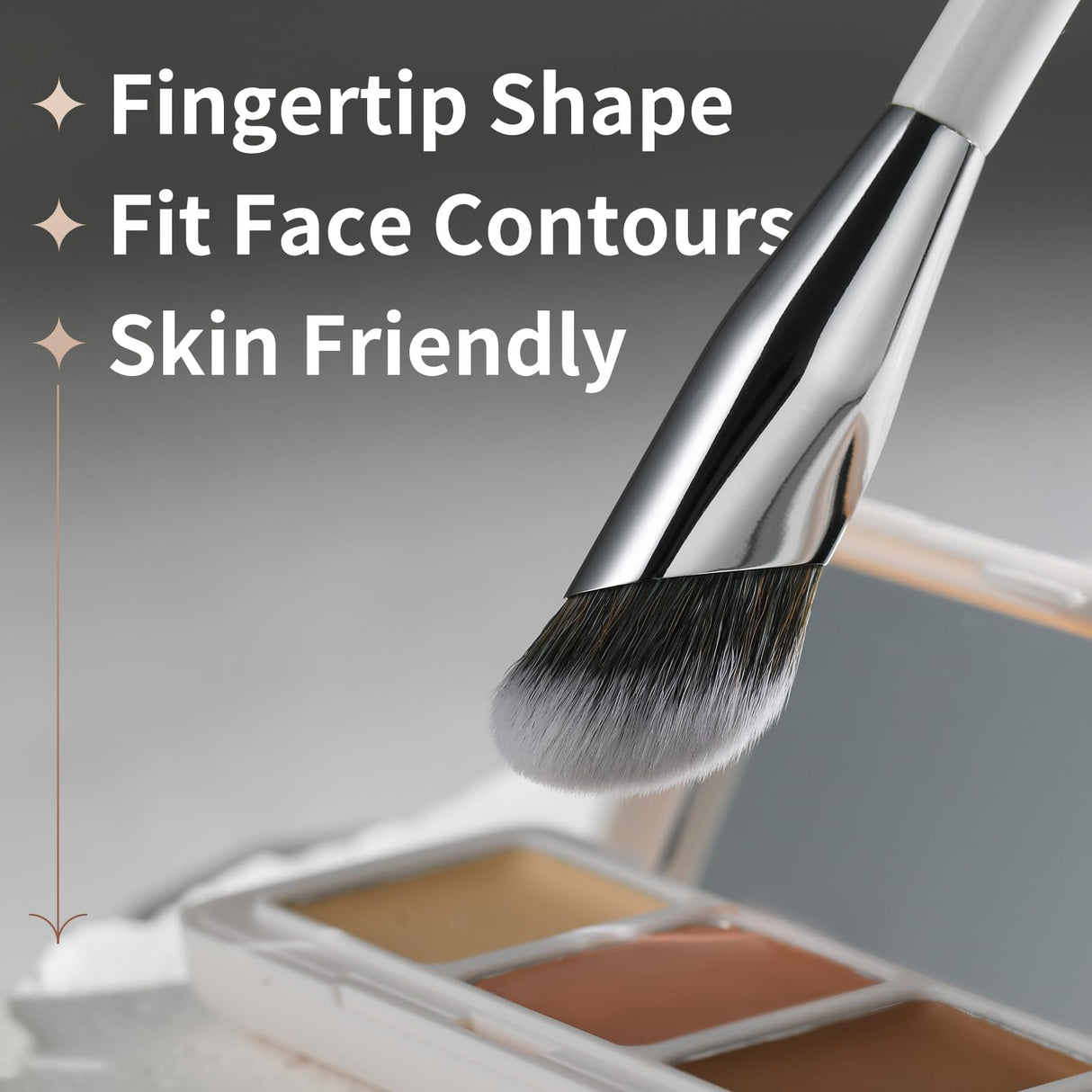 Albeaut Concealer Makeup Brushes 2 PCS Angled Brushes for Liquid, Cream, Stick Concealer Foundation Nose Contour Eyeshadow Blending(193-2pcs)