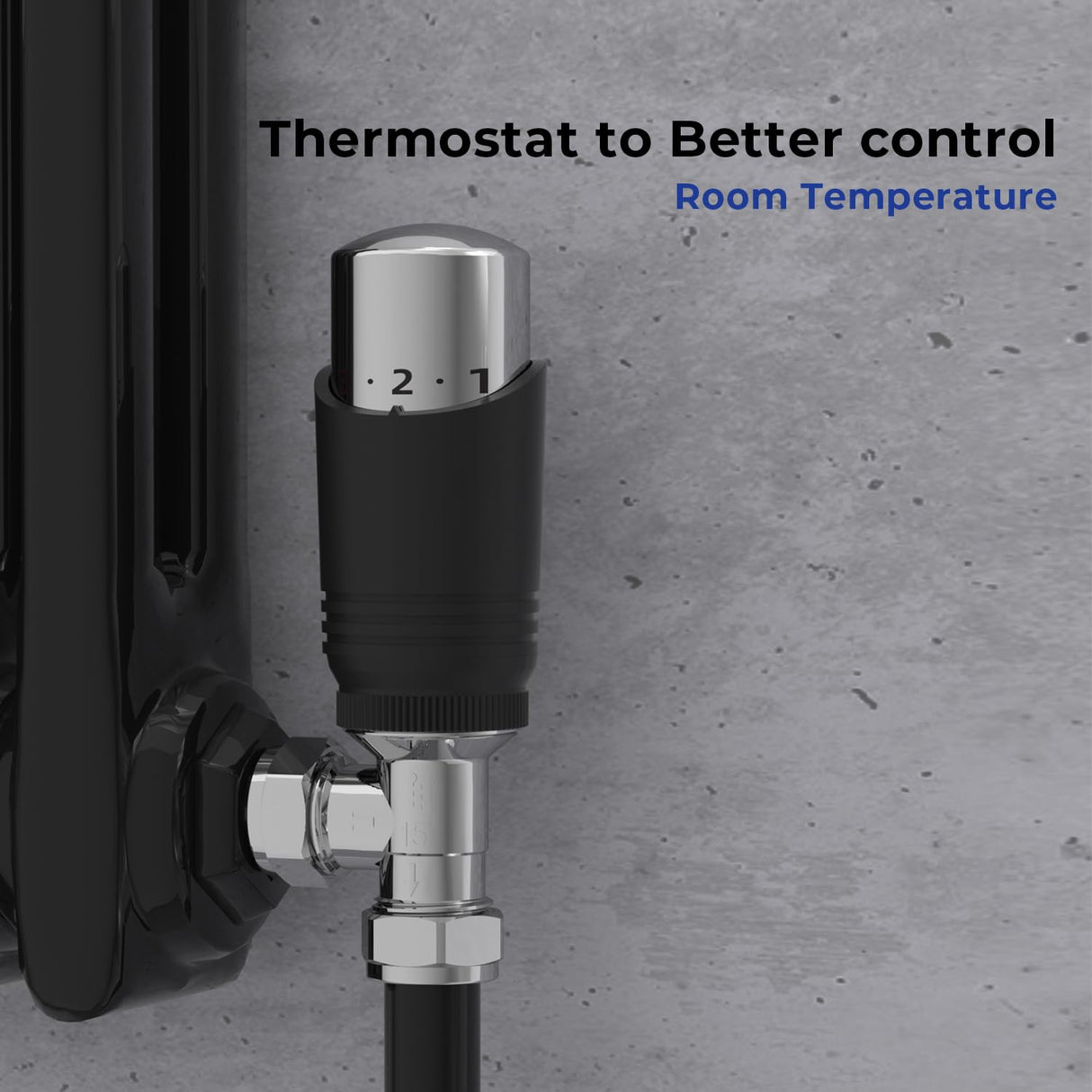 Radiator Valve Angled - Vancoco Modern TRV H62 Brass Pair Manual Radiator Valve Thermostatic Valve Set Thermostatic Valve 1/2" x 15mm Radiator Valves for Radiator Central Heating