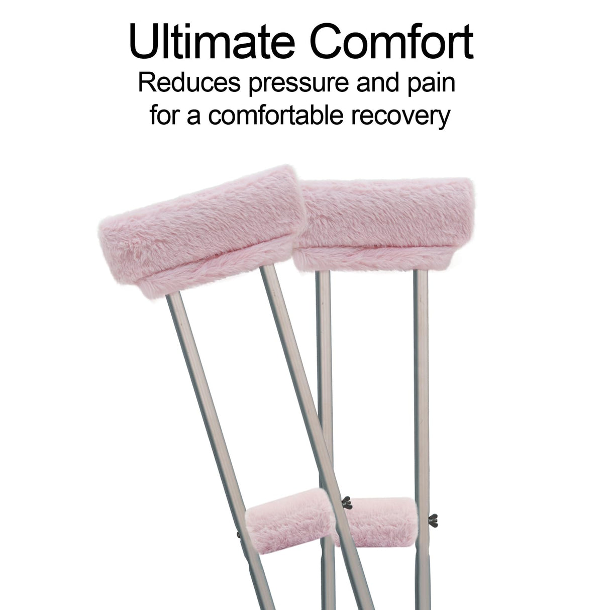 SPRING SEAON Crutches Padding Universal Crutch Pads for Armpits and Hand Grips Pads for Crutches Underarm Crutch Cushions Fluffy Crutch Covers Machine Washable (Pink)