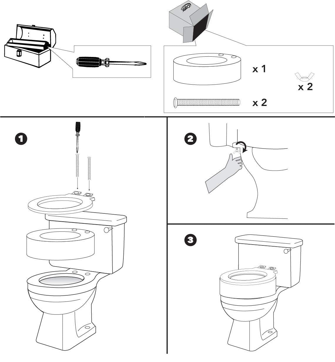 Carex Toilet Seat Riser, Round Raised Toilet Seat Adds 3.5 inches to Toilet Height, for Assistance Bending or Sitting, 300 Pound Weight Capacity Toilet Riser