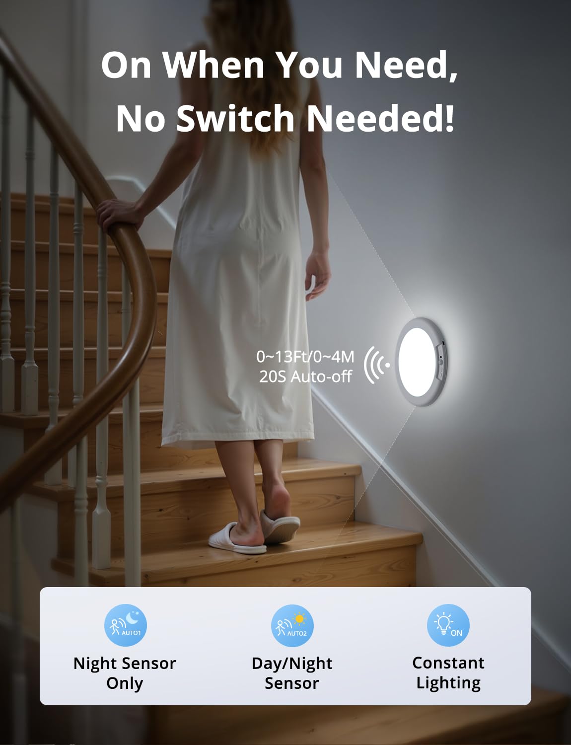 Combuh Rechargeable Motion Sensor Ceiling Light with Remote Wireless, 85 Days Battery Powered Shower Lamp Magnetic Dimming Timing Stick on Cordless Lighting for Closet Pantry without Electricity 2Pack