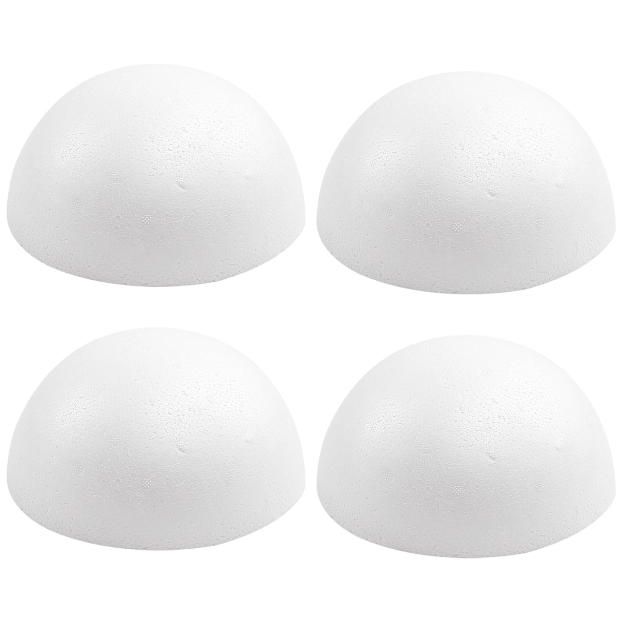 Crafjie 4PCS 8 Inchs White Foam Balls Half Round Polystyrene Half Foam Balls Craft Supplies Hemispherical Christmas Craft Ballfor DIY Home Craft Project and Art Decoration