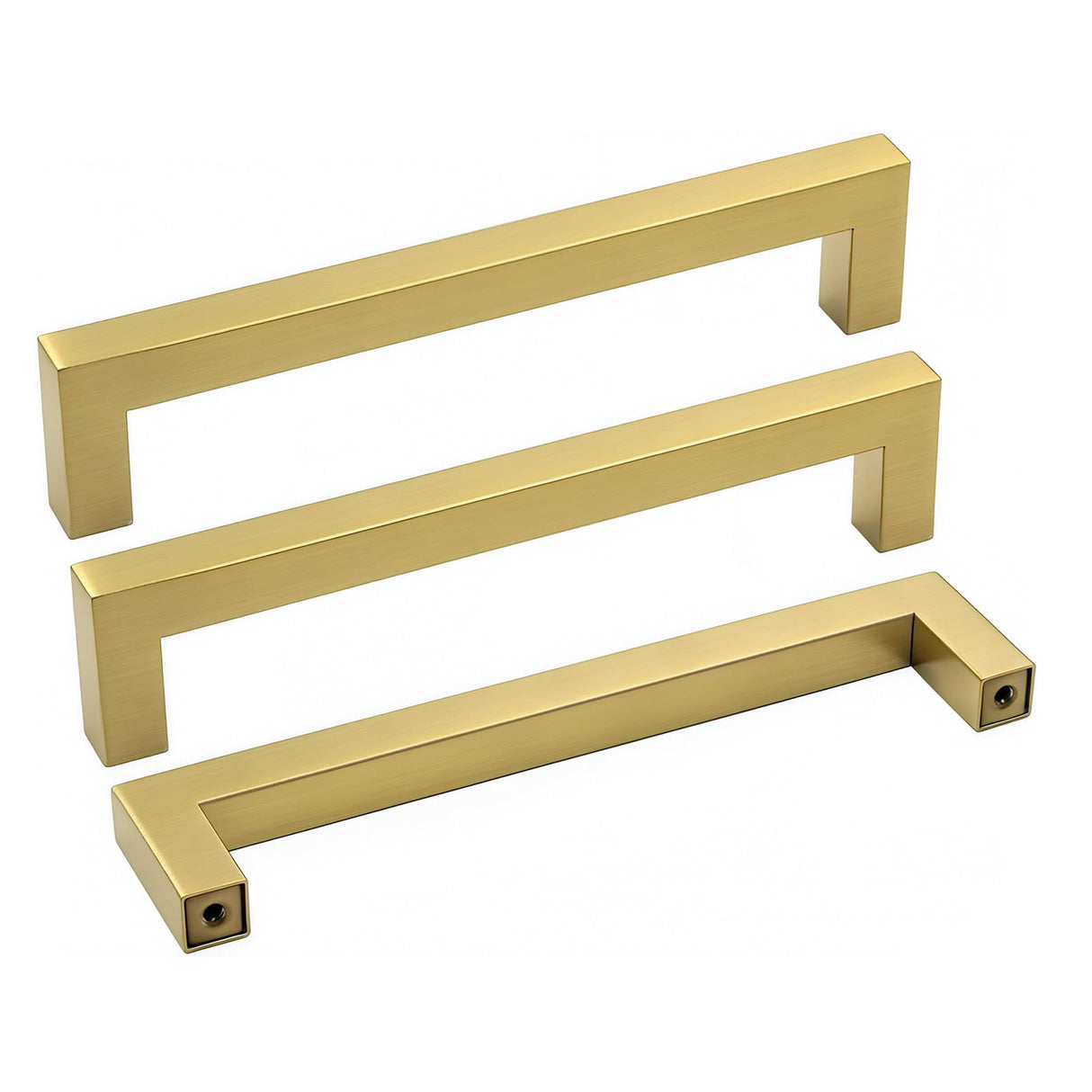 Goldenwarm 10 Pack 5in Gold Cabinet Handles Brushed Gold Cabinet Pulls Brass Drawer Pulls Stainless Steel 128mm Cabinet Hardware Pulls for Kitchen Cabinets