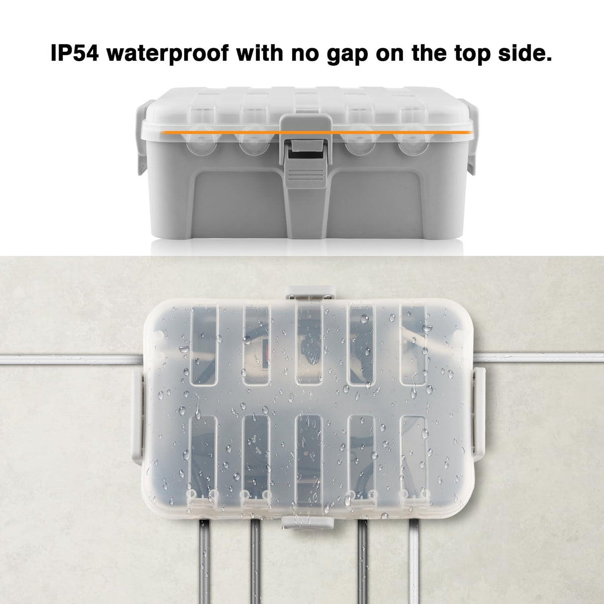 Flemoon Large Outdoor Electrical Box with Transparent Lid, IP54 Waterproof Box with Clear Cover, Weatherproof Extension Cord Cover for Photocell Light Sensor Timer, Power Strip, Outlet, Plug, Socket