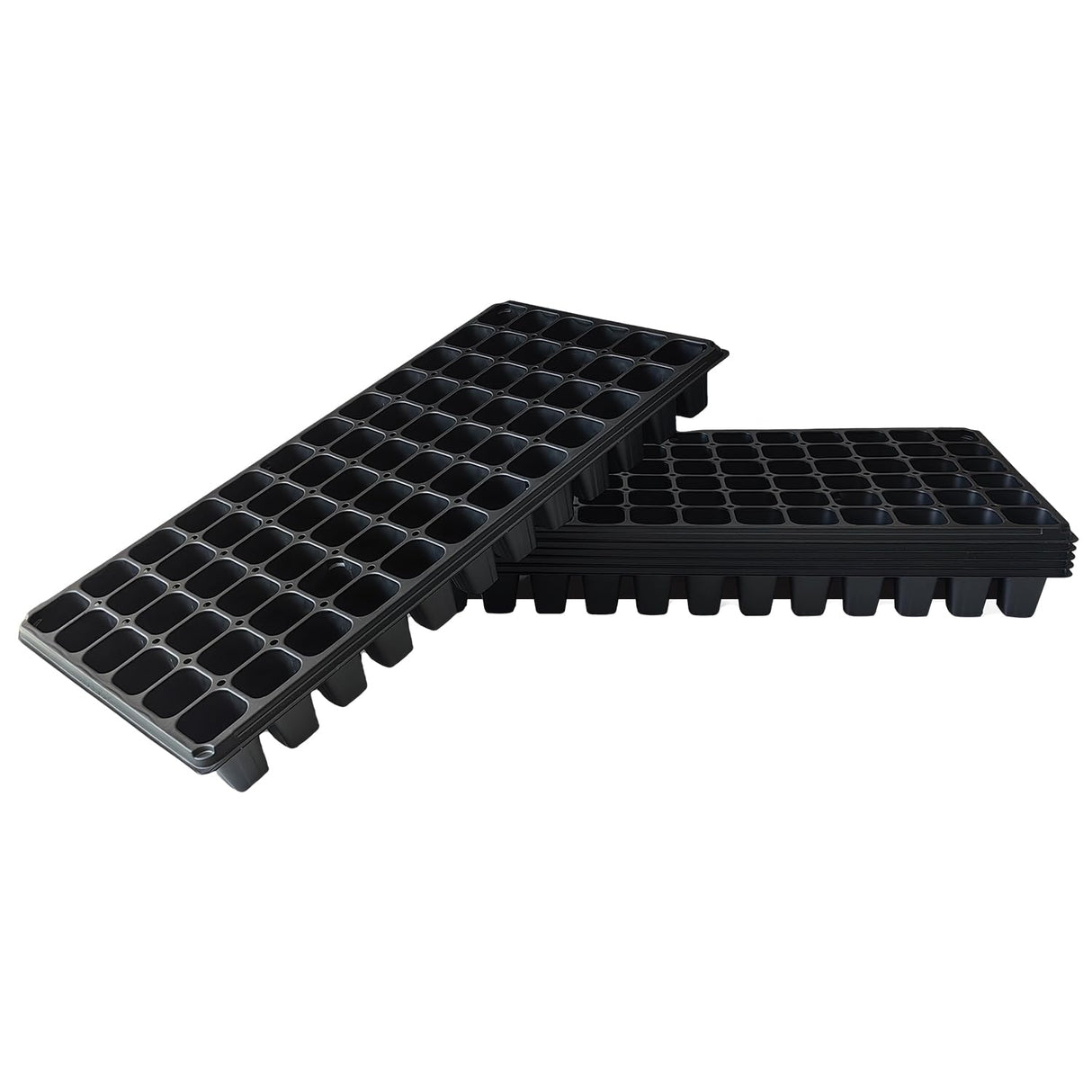 RooTrimmer Deep 72 Cell Seedling Trays, Thick Durable 72 Cell Plug Tray Big Cell Seed Trays for 1020 Flat Trays Germination (10-Pack, 21.25"×11", 2.36" Height, High)