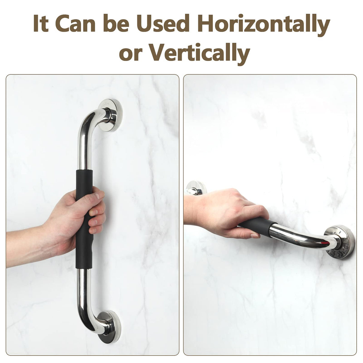 2 Pack Grab Bars for Bathroom, 16 Inch Anti Slip Bathroom Handicap Grab Bars for Showers, Safety Bath & Shower Grab Bar for Seniors, Shower Handles for Elderly, Tesuchan