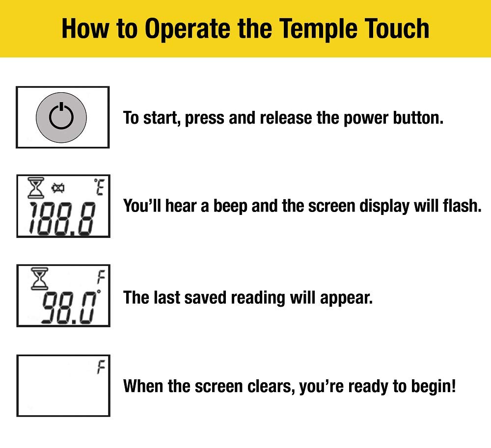 ADC Temple Touch Digital LCD Fever Thermometer, Non Invasive and Quick Read, Suitable for Babies, Newborns, Kids, and Adults, Adtemp 427, White
