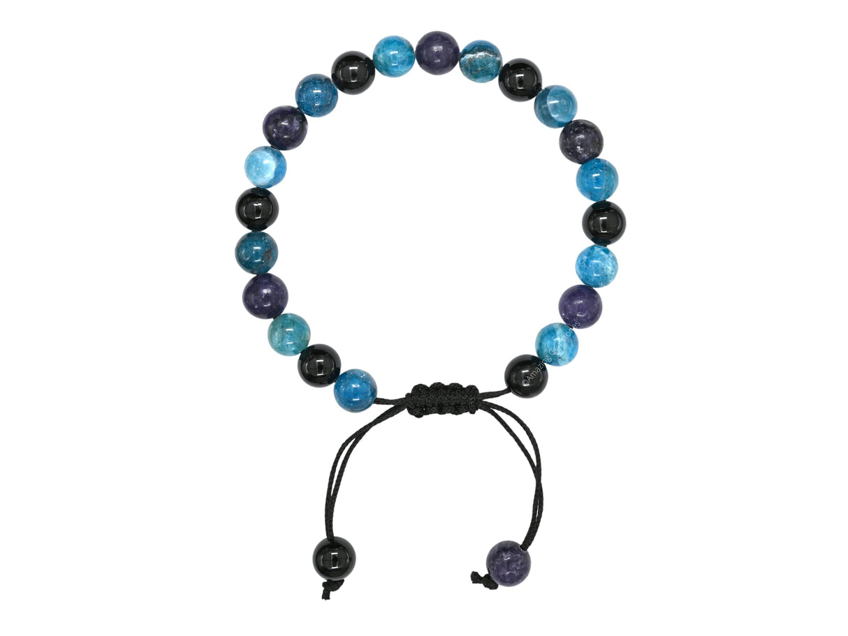 Amazing Gemstone Weight Loss Manifestation Bracelet - Humanic Black Tourmaline Apatite Lepidolite Bracelet Set for Men Women Healing Calming Anxiety Stress Relief Gifts(Adjustable)