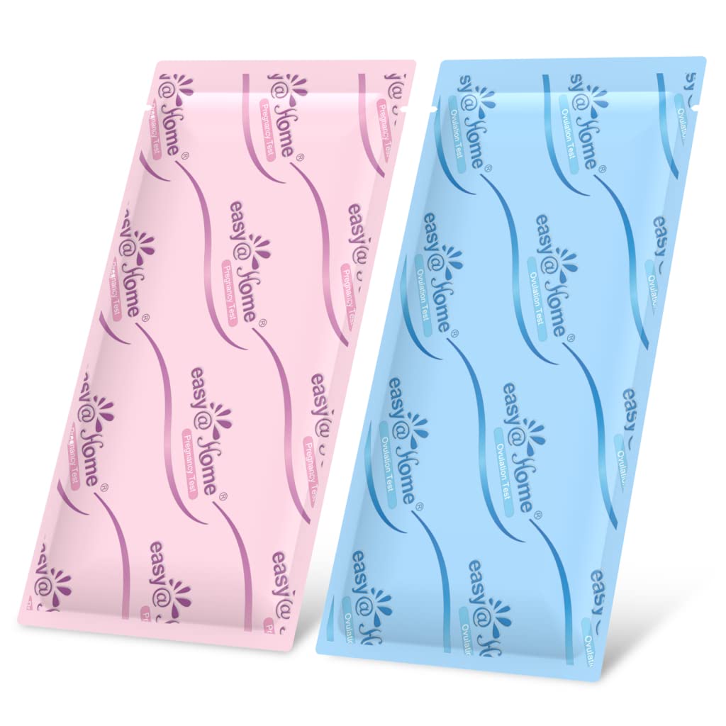 Easy@Home Ovulation & Pregnancy Test Strips Kit: 25 Ovulation Strips and 10 Pregnancy Tests – Accurate Fertility Tracker OPK | 25LH + 10HCG