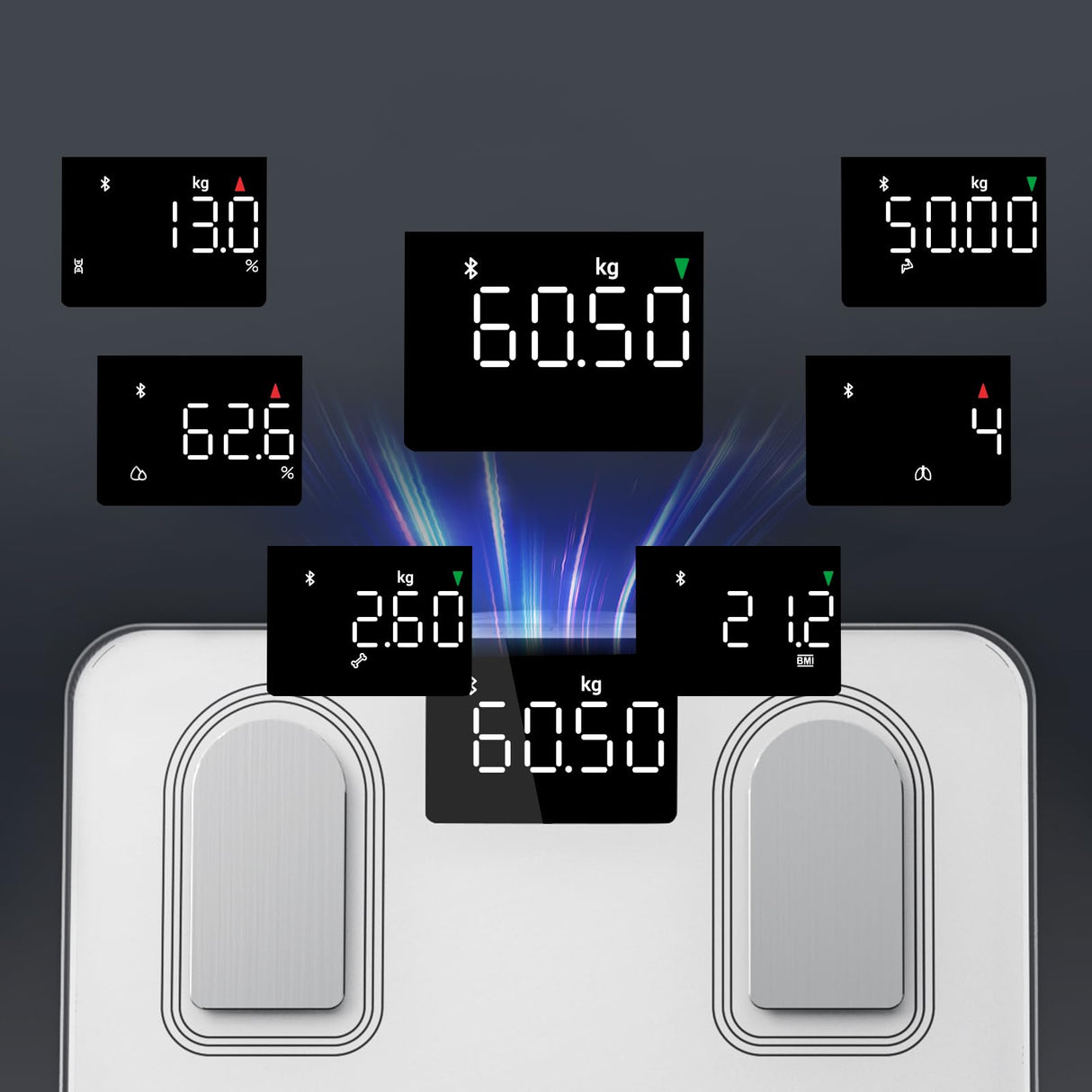 arboleaf Scale for Body Weight, Bluetooth Smart Digital Weighing Scales with 8 Electrode, High Precision 26 Body Composition Analyzer for BMI Muscle Mass