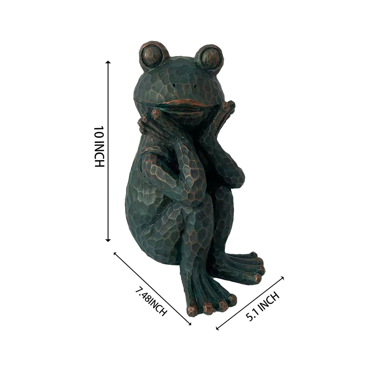 ResinHaven Meditation Frog Sculpture, 10" H 7.48" L Handcrafted Resin Zen Frog Statue, Suitable for Garden, Courtyard, Indoor and Outdoor Home Decoration