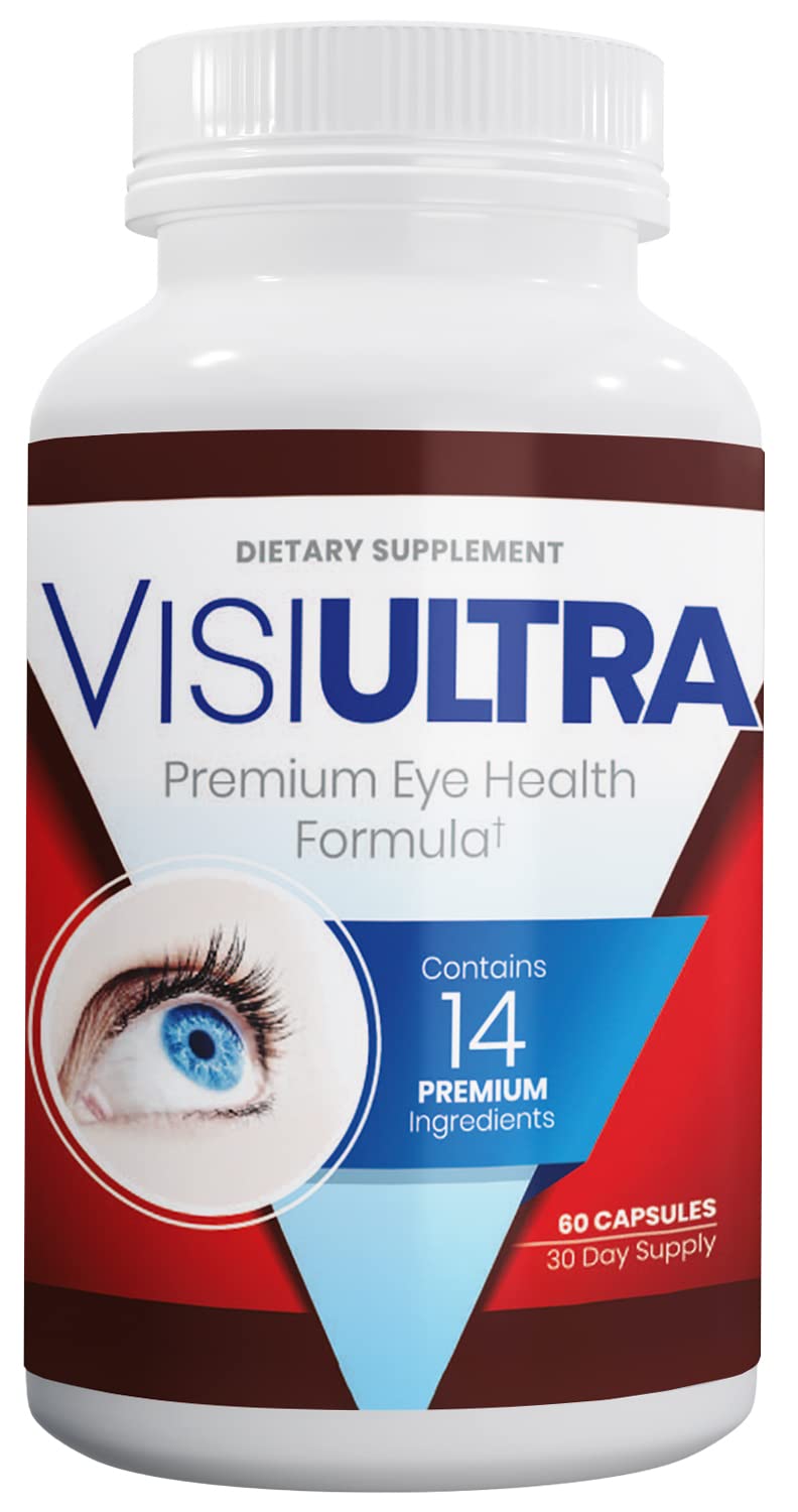 VisiUltra Eye Health Supplement – 14 Essential nutrients for Clear Vision, Blue Light Protection, and Long-Term Eye Health. Supports Clarity and Eye Wellness. 60 Capsules. (1 Pack)