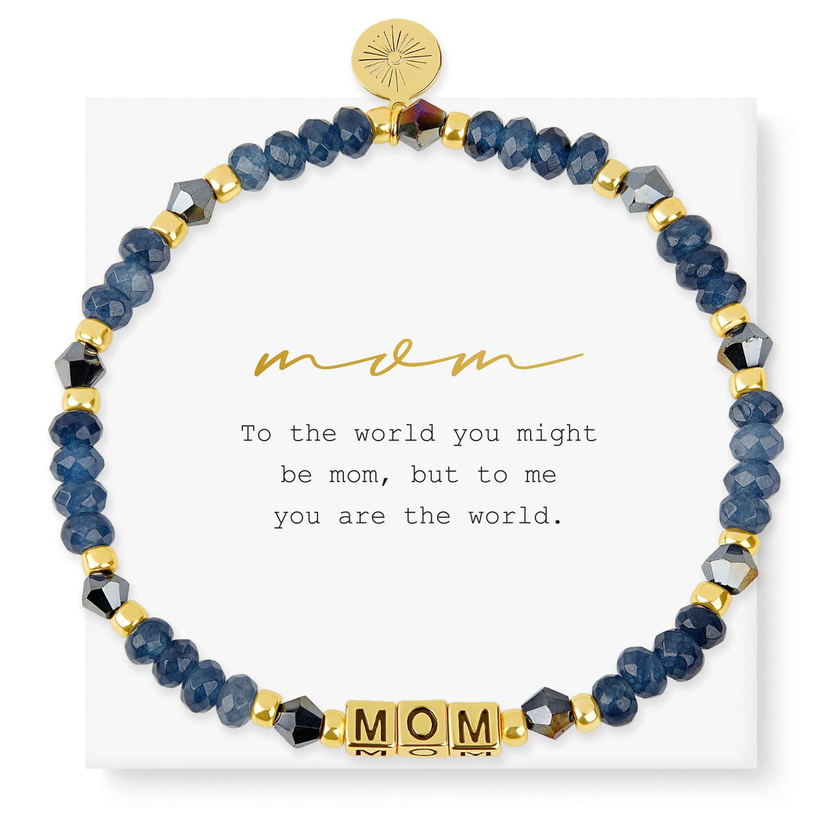 INSPIRED VOICES Inspirational Bracelets for Women, Mom, Gold Plated, Blue