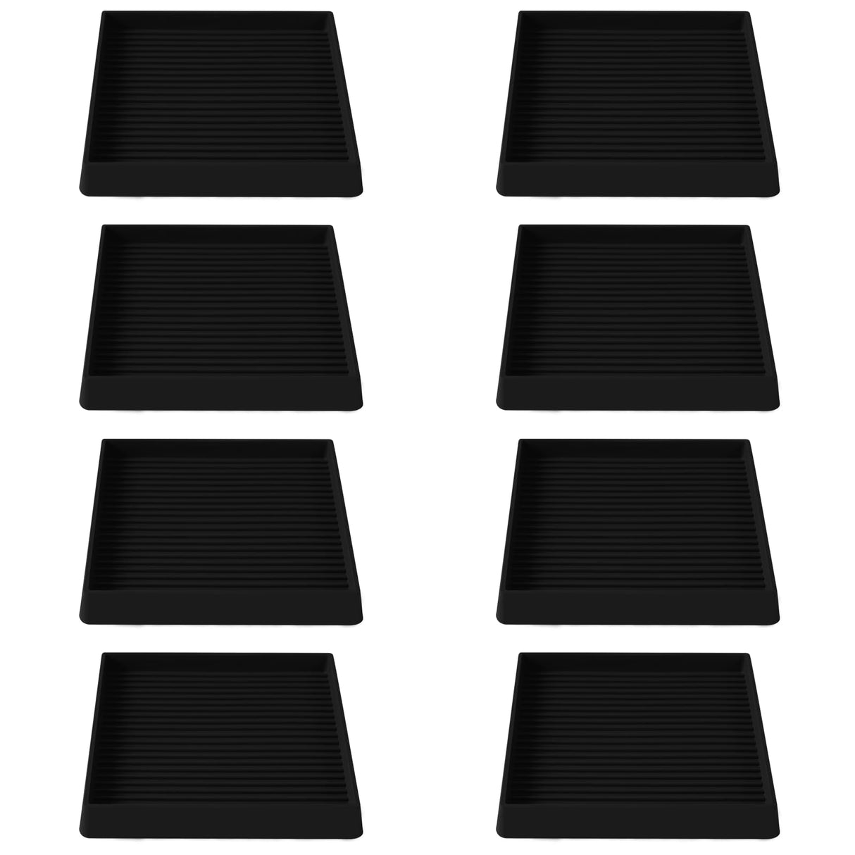 4x4 Square Rubber Furniture Caster Cups, Anti-Sliding Furniture Pads Bed Stopper Floor Protectors with Grip - Protect Any Flooring