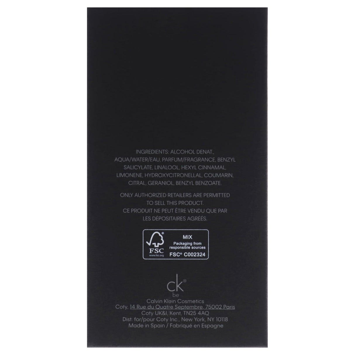 Calvin Klein Ck Be Eau de Toilette 3.3 fl oz