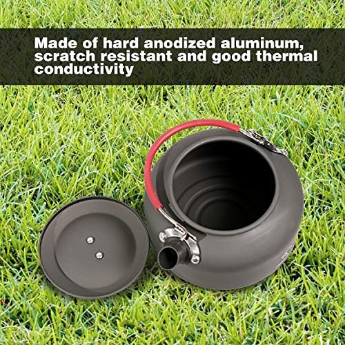 REDCAMP 0.8L Mini Outdoor Camping Kettle, Aluminum Water Pot with Carrying Bag, Compact Lightweight Tea Kettle