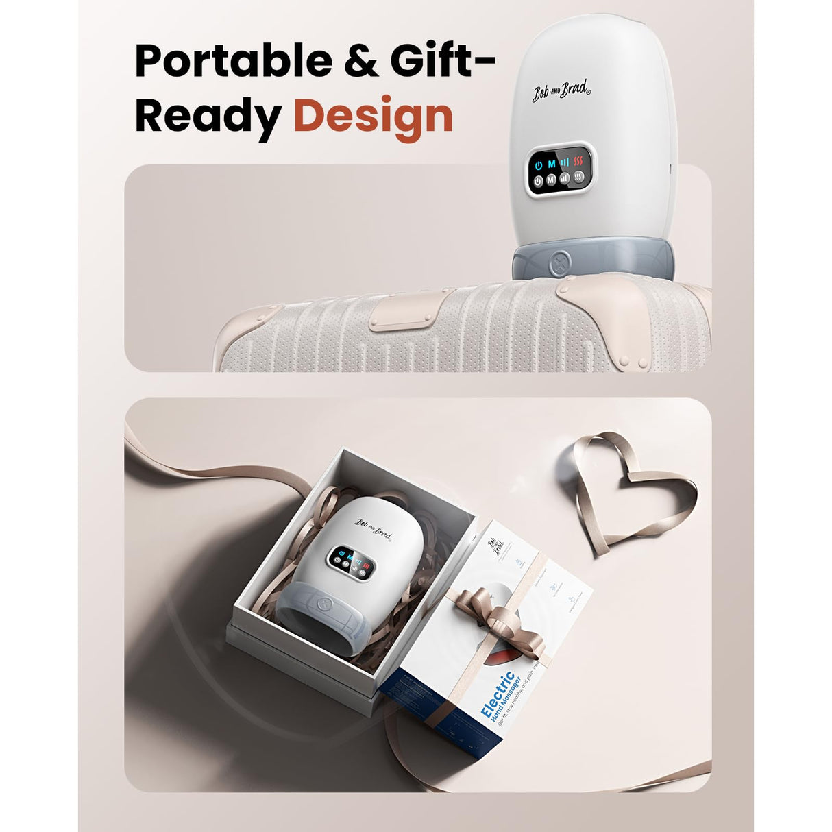 BOB AND BRAD Hand Massager with Heat and Compression, FSA HSA Eligible, Mothers Day Gifts for Mom, H60 Cordless Hand Massager for Arthritis and Carpal Tunnel, Pain Relief Heated Wrist Finger Massage