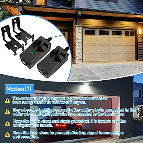 Garage Door Safety Sensor Beam Eyes, Garage Door Opener Parts Compatible with Liftmaster/Sears/Chamberlain/Craftsman/Linear Replacement (41A5034, 801CB-P) (Beam Eyes + Bracket)