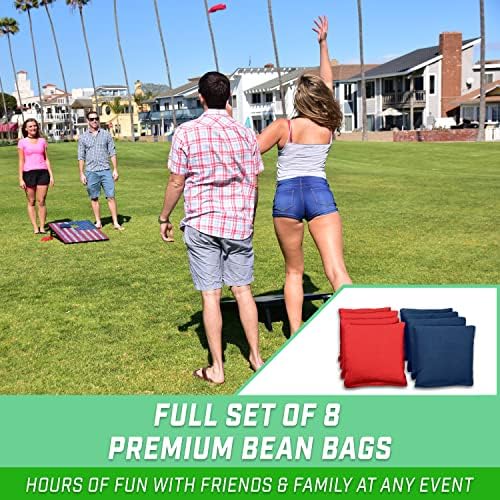 GoSports Portable Cornhole Sets, 8 Styles – Choose 4 x 2 ft or 3 x 2 ft - Boards Include 8 Bean Bags, Travel Case, and Game Rules