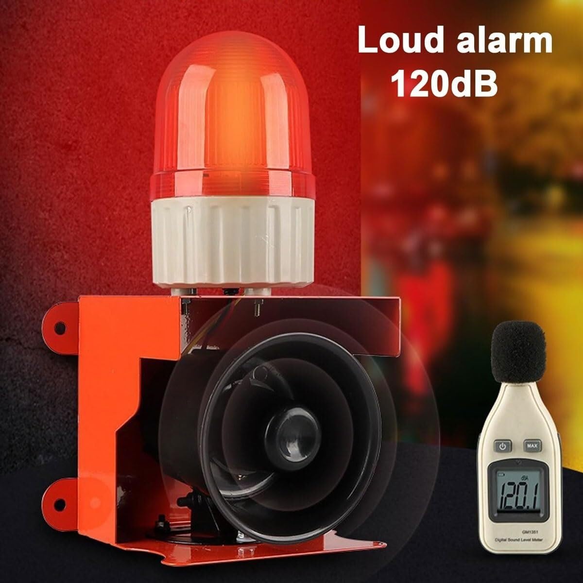 Security Home Alarm Industrial Sound and Light Alarm Siren,120dB Security Warning Lamp Horn Tower,IP55 LED Strobe Light for Factories(Blue,380V)