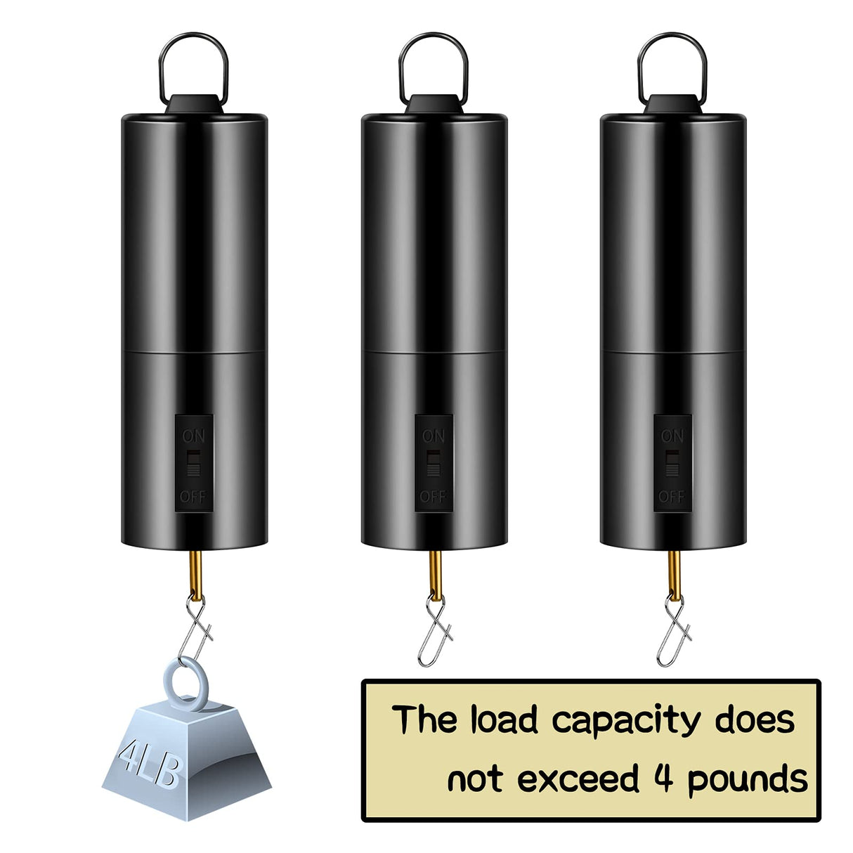 2 Pieces Hanging Black Rotating Motor Wind Spinner Mobile Battery Operated Motor Multi-Purposes Rotatable Hook for Garden Decoration Accessory Supplies