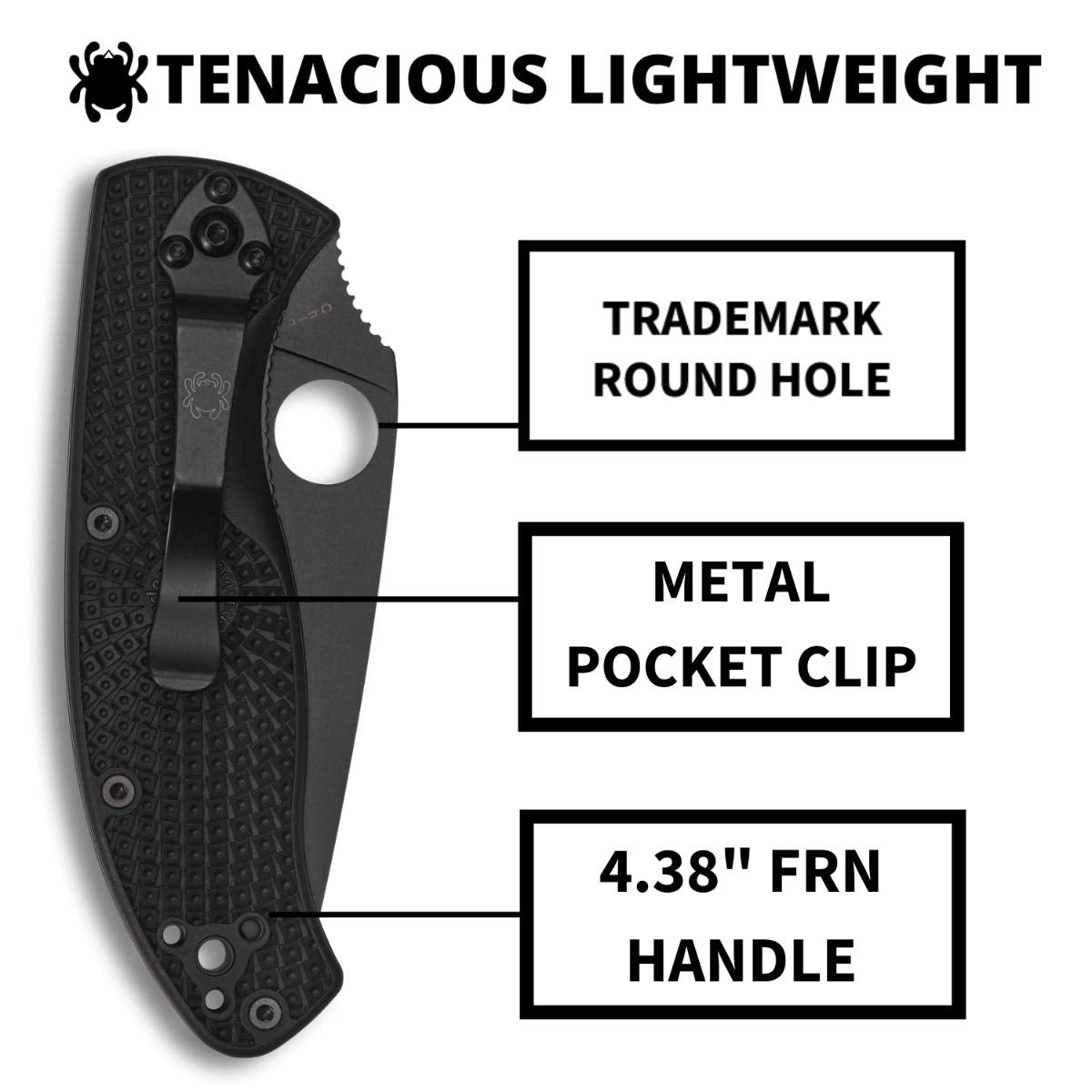 Spyderco Tenacious Lightweight Folding Pocket Knife, PlainEdge