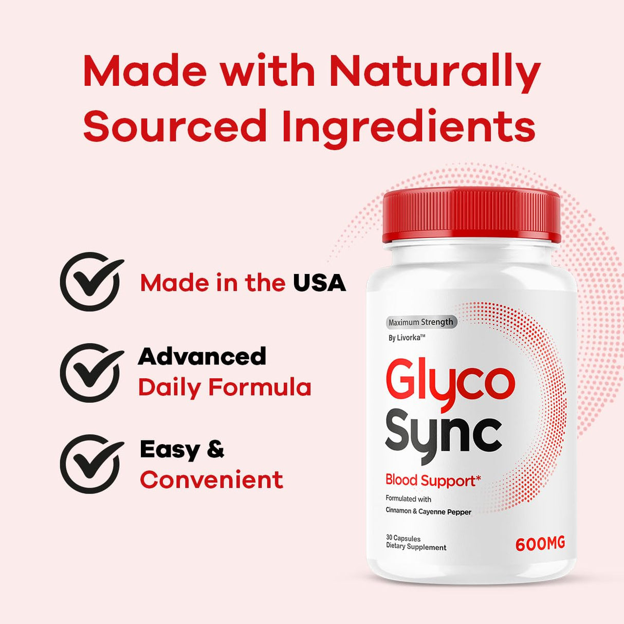 Glyco Sync Capsules - Official Glyco Sync Advanced Supplement Pills, All Natural GlycoSync Balance Support for Health & Wellness, Glyco Synk Premium Formula Review, 30 Capsules for 1 Month