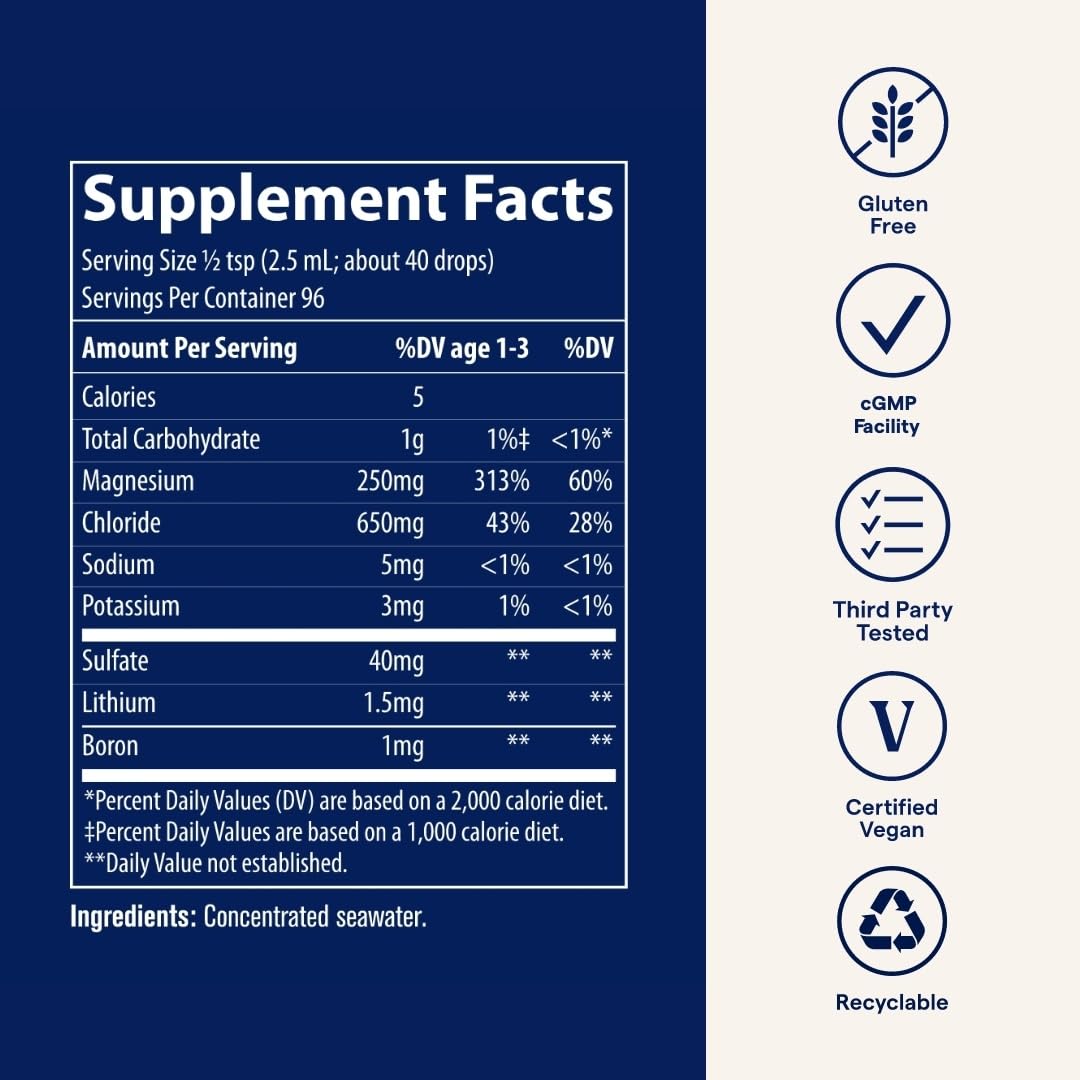 Trace Minerals ConcenTrace Trace Mineral Drops | All-Natural Liquid Minerals | Replenishes Electrolytes & Supports Hydration, Energy, Mood, Muscles, Digestion, & Restful Sleep | 8 fl oz (96 Servings)
