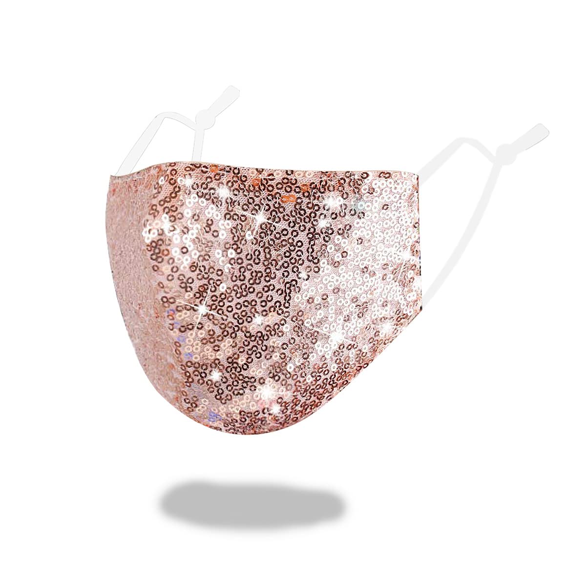 MLGDA Sparkly Sequin Face Cover Glitter Cotton Sequins Masc Masquerade Face Covering (Khaki)