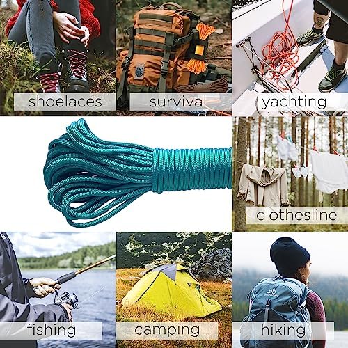TECEUM 5/32" Paracord Rope 1000 – 1000ft / 200ft / 100ft / 50ft – Tactical Parachute Cord 4mm – 45+ Colors – Nylon String for Survival & Camping Gear – Stripe Cord for Survival – Utility Rope
