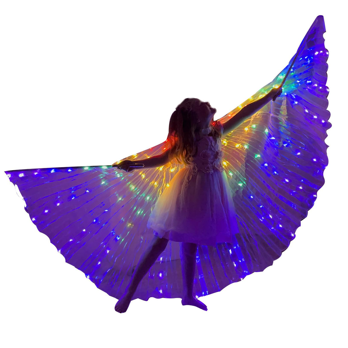ZFBIRD LED Butterfly Wings Light Up Fairy Wings Luminous Butterfly Costumes for Halloween, Christmas and Belly Dance