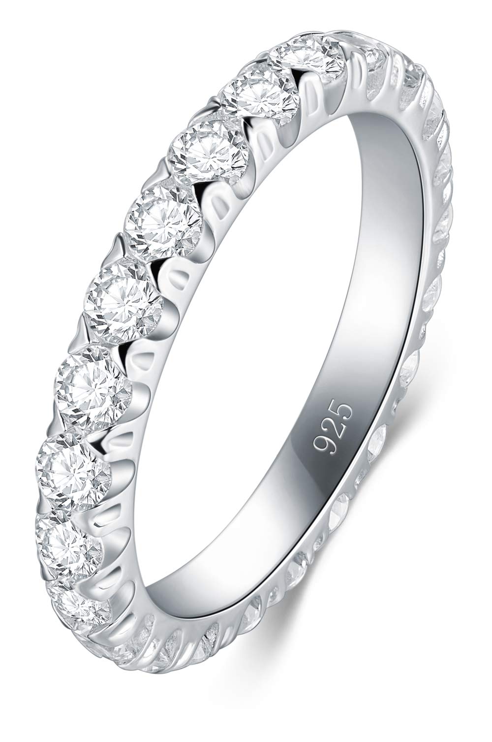 BORUO Eternity Ring, Sterling Silver Band for Oura Ring, 3mm Size 7.5