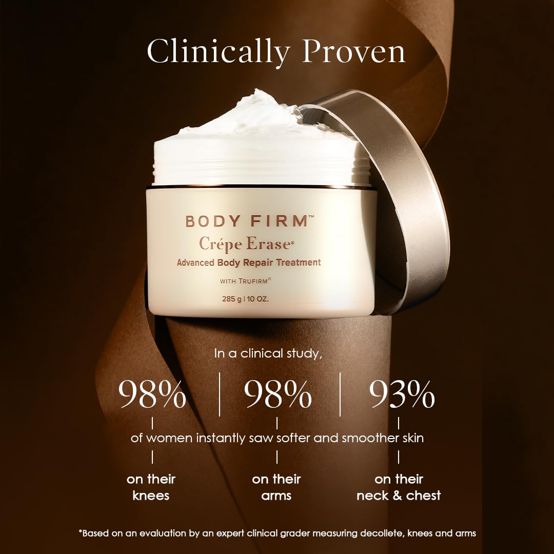 Crepe Erase 2-Step Advanced Body Care Treatment, Anti-Aging Skin Care for Body/Neck, Firming Moisturizer Cream + Body Exfoliating Pre-Treatment, Supports Wrinkle, Crepe Skin, Collagen, Fragrance Free