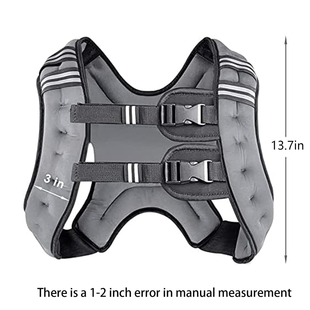 Prodigen Weighted Vest for Women and Men 12 Lbs with Reflective Stripe and Double Adjustable Buckle Straps Weight Vests for Strength Training, Jogging, Cardio, Weight Loss, Muscle Building, Gray