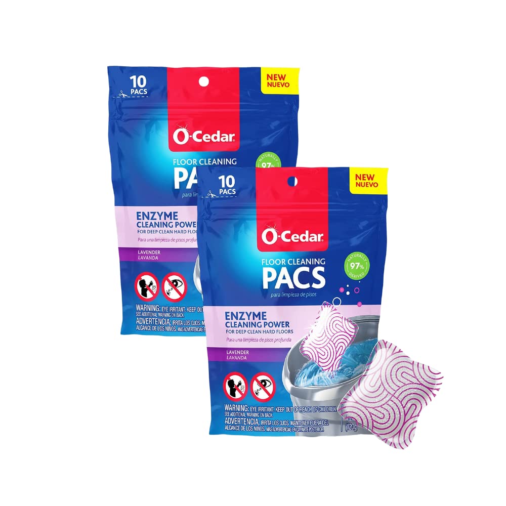 O-Cedar Floor Cleaning 20ct Pacs Lavender Scent 10ct (2-Packs)