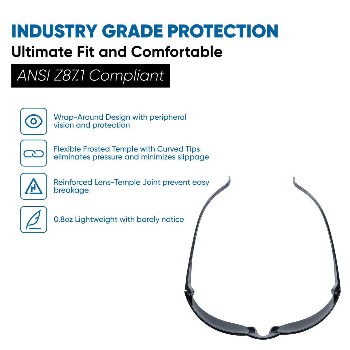 amoolo Tinted Safety Glasses Bulk of 24, Protective Safety Sunglasses, Dark Smoke Lenses for UV Protection, ANSI Z87.1 Impact Resistant Eye Protection for Work, Lab, Construction