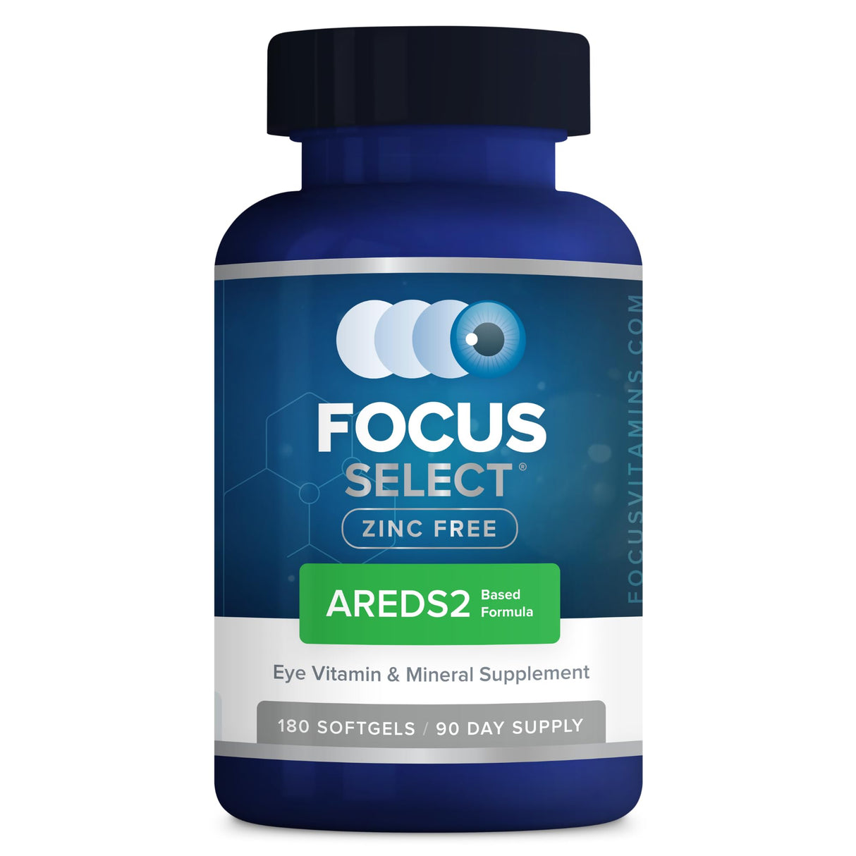 Focus Vitamins | Focus Select Zinc Free Formula | 180 Softgel Capsules | AREDS2 Based Formula | Eye Vitamin & Supplement | Support for Macular Generation | Easy to Swallow Pill