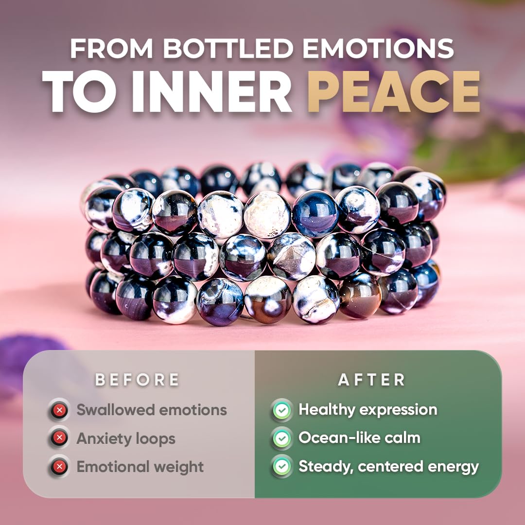 Conscious Items Exotic Orca Agate Deep Healing Bracelet for Women & Men
