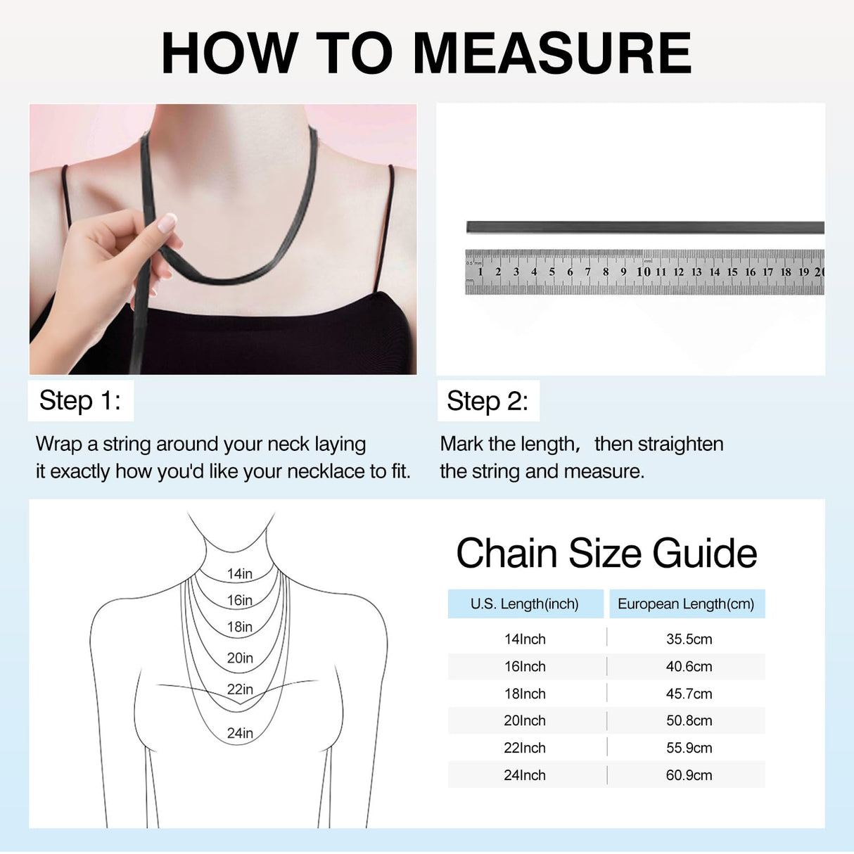 WishChic 18k Gold Plated Chain Necklace for Women, 1.1mm Dainty Cable Chain Gold Chain for Women Sturdy & Non Tarnish Gold Necklace Women, 20 Inches