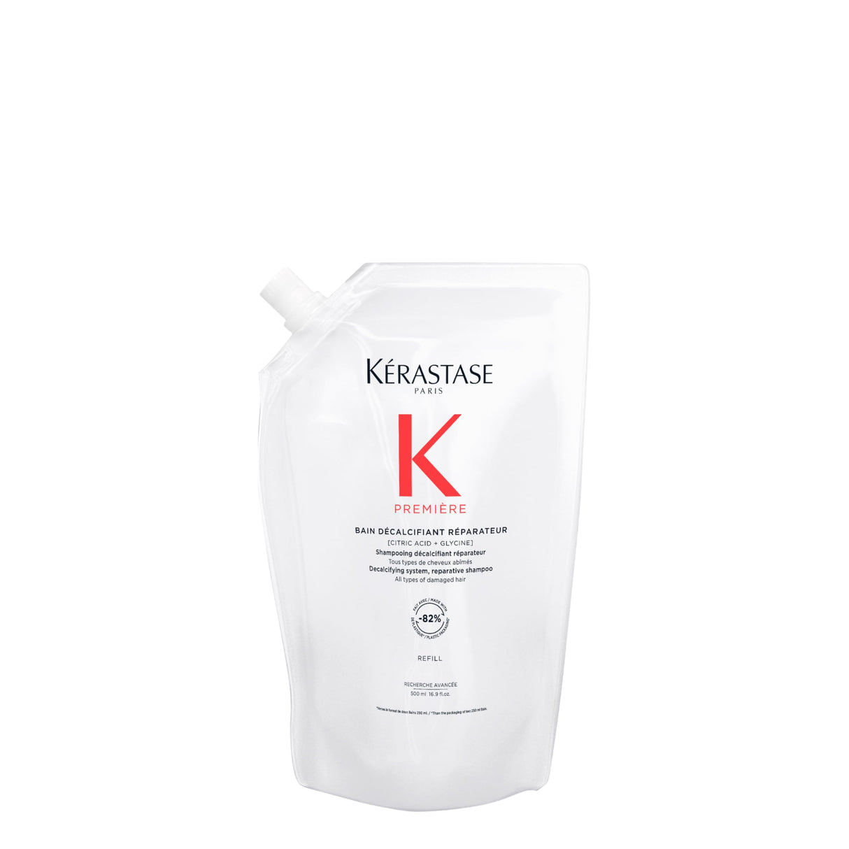 Kerastase Première Bain Décalcifiant Réparateur Refill Shampoo Pouch - Gently Cleanses, Removes Calcium, Repairs & Restores, For Damaged Hair, 500ml