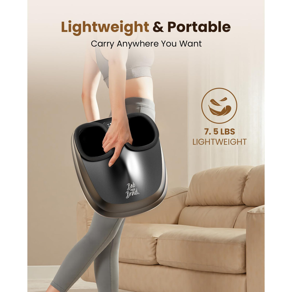 BOB AND BRAD Foot Massager with Heat and Remote,FSA HSA Eligible,Shiatsu Deep Kneading Electric Feet Massager Machine for Plantar Fasciitis, Men Size 12