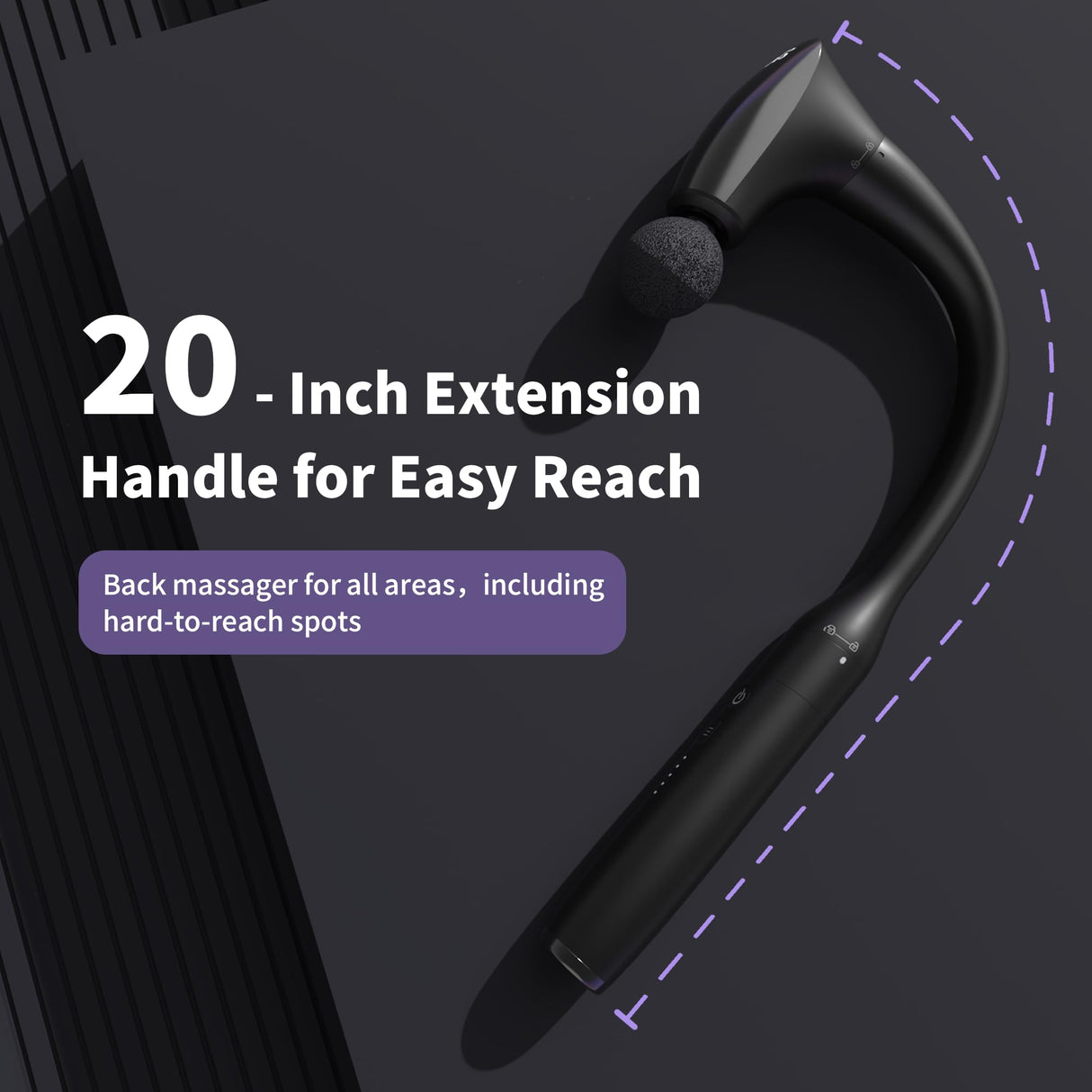 CAREKING 2-in-1 Detachable Muscle Massage Gun Deep Tissue with 20'' Extension Handle, Back and Neck Massager for Pain Relief, Handheld Massager for Shoulder Lower Back Leg Waist, FSA HSA Eligible