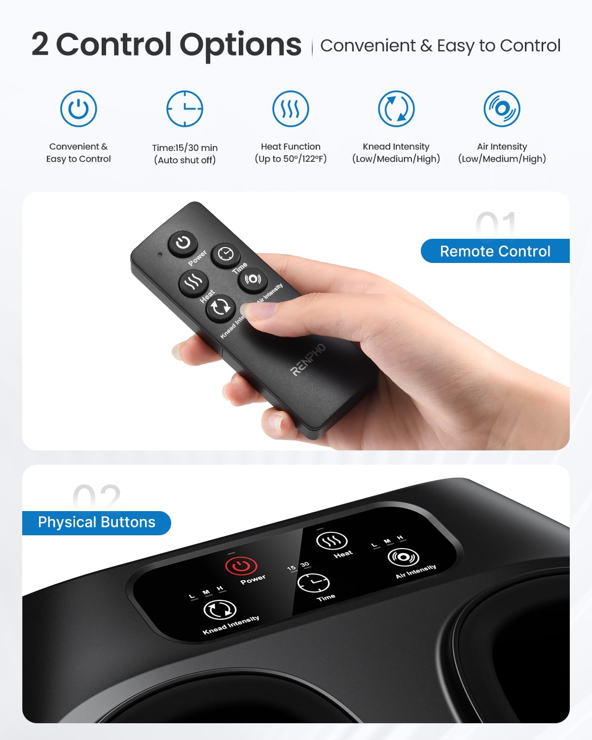 RENPHO 2025 Full Foot Massager, FSA HSA Eligible, Deep Kneading Foot Massager for Neuropathy, Plantar Fasciitis, True Feet Massage, Wireless Control, HSA Store Eligible Items, Up to Size 14