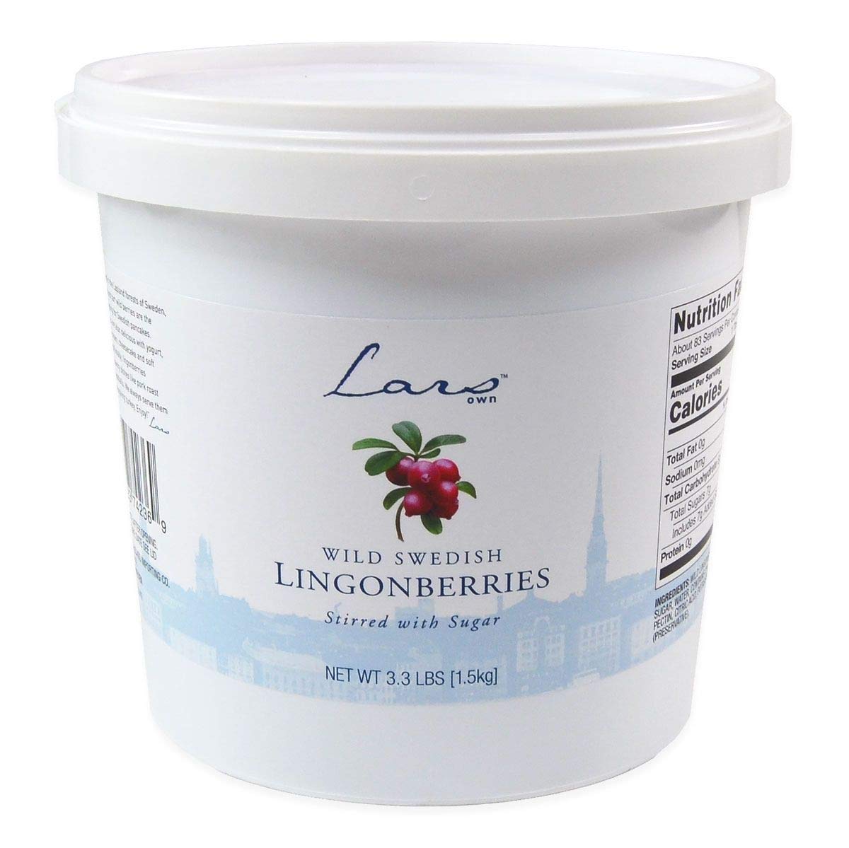 Lar's Own Wild Swedish Lingonberries Tub, 3.3 Pound