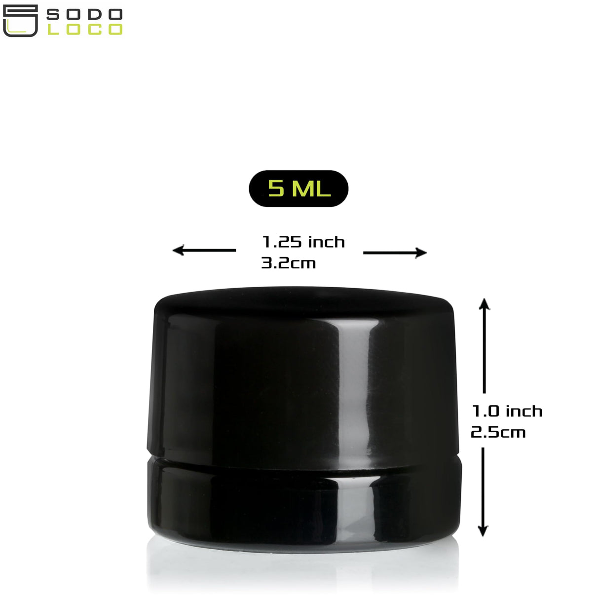 (200 Pack) 5ml Thick Black Glass Jars with Black Child Resistant Lids - UV Resistant - Storage for Oil, Lip Balm, Wax, Cosmetics - Mini Child Proof Container