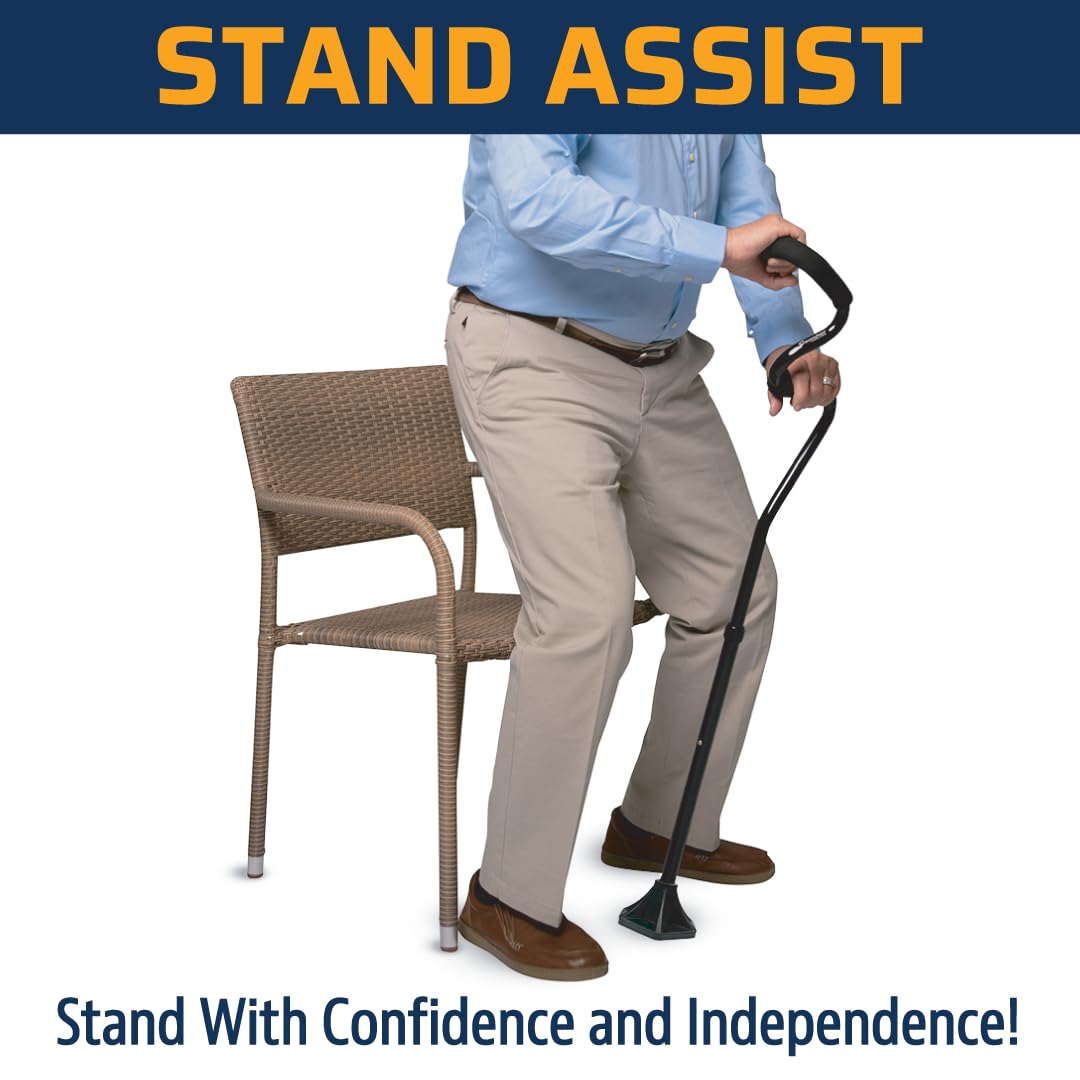StrongArm Comfort Cane + Self Standing Lightweight Adjustable Walking Cane + Stabilizes Wrist & Provides Extra Support & Stability + Ergonomic Forearm Grip + Canes for Men & Women