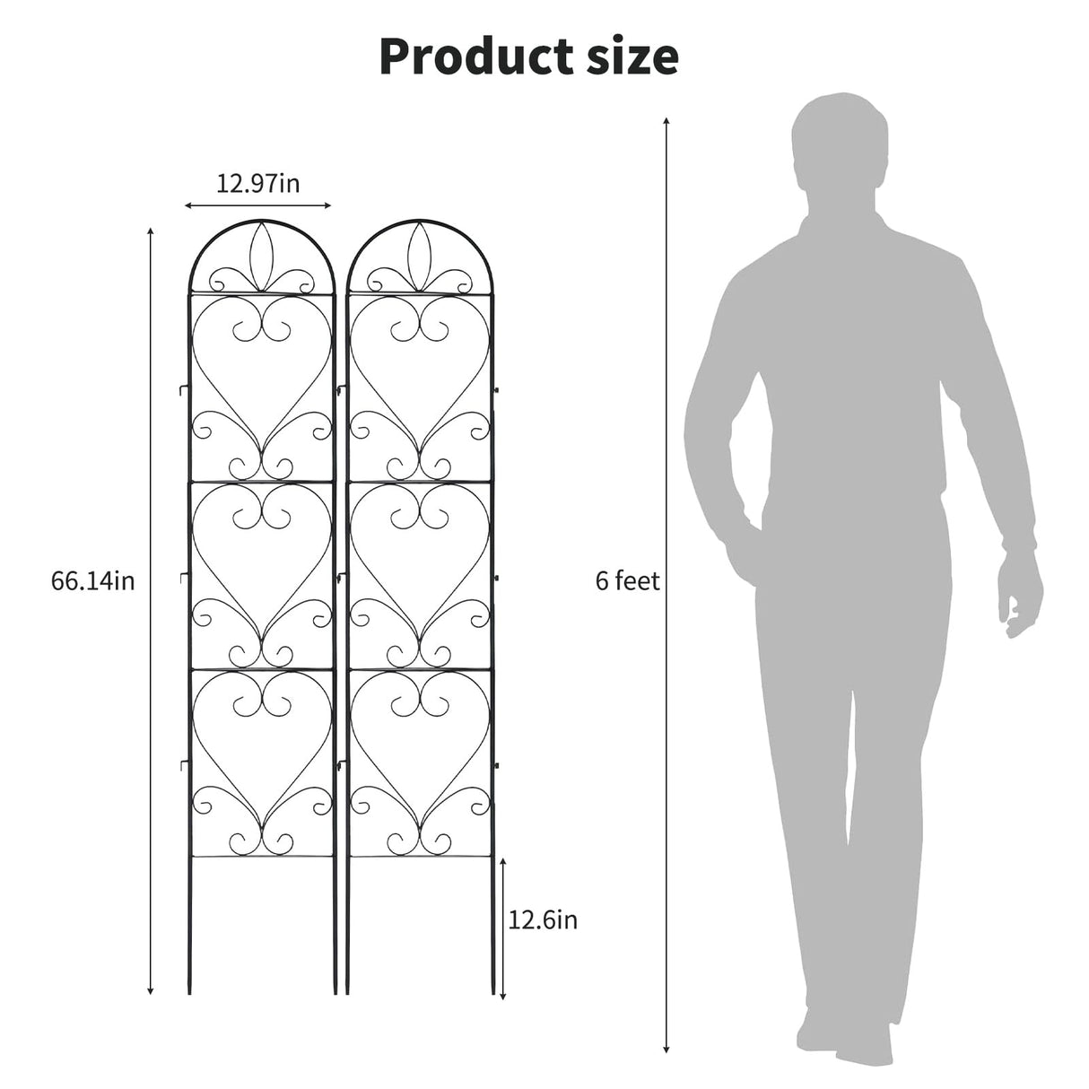 XYCCRX 4 Pack Garden Trellis, Metal Trellis for Outdoor Climbing Plants