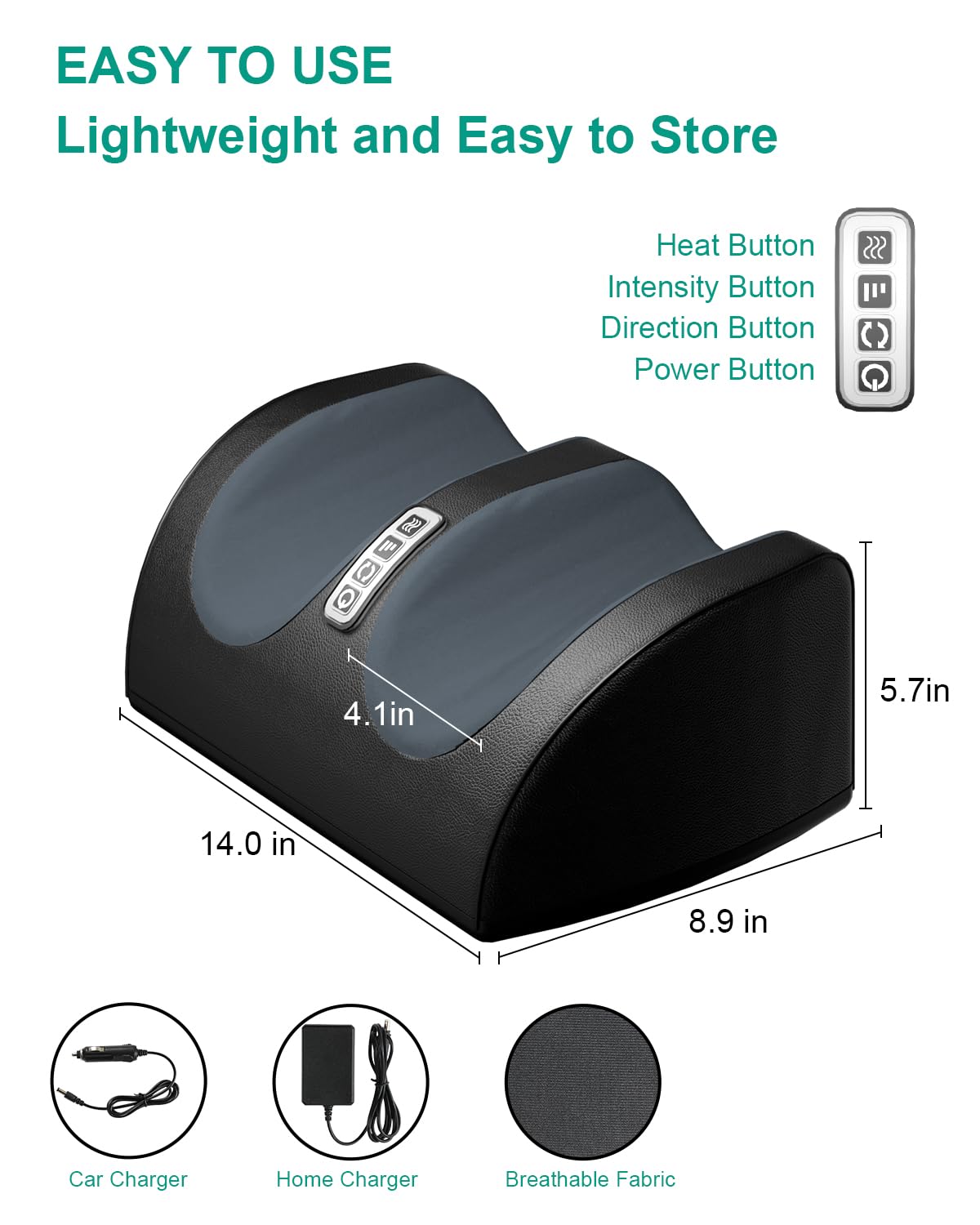LINGTENG Shiatsu Foot Massager Machine with Heat, Foot and Calf Massager with Massage Roller, Deep Tissue Massager for Plantar Fasciitis, Pain Relief, Promotes Blood Circulation, Gifts for Women & Men