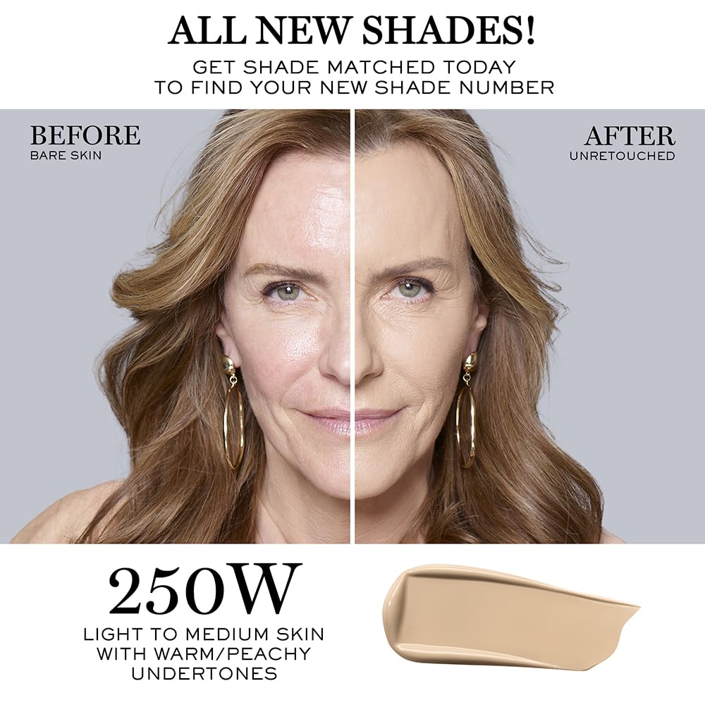 Lancôme Teint Idole Ultra Wear Buildable Full Coverage Foundation - Longwear & Waterproof - Natural Matte Finish - 250W (Light to Medium Skin with Warm/Peachy Undertones), 1 Fl Oz