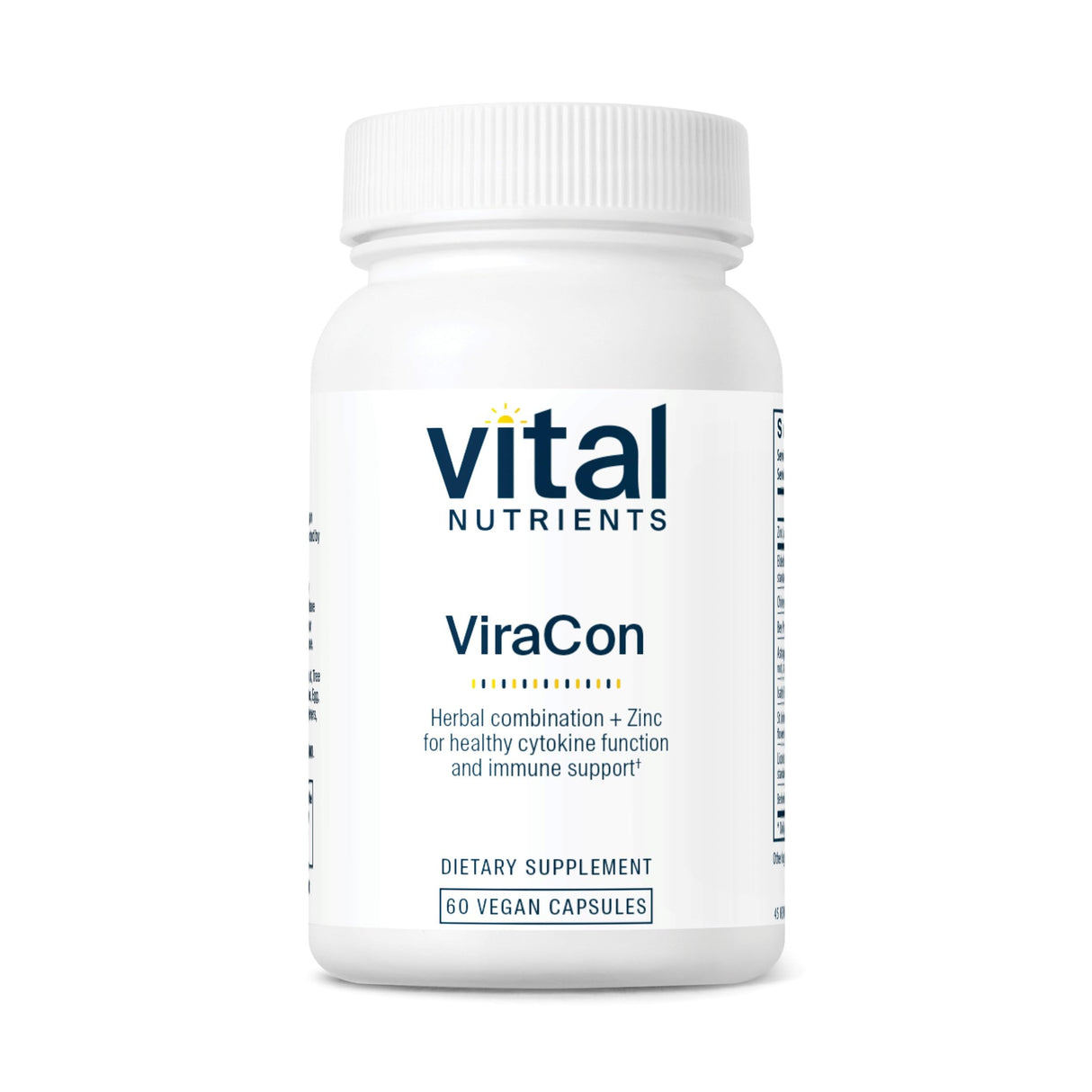 Vital Nutrients ViraCon | Vegan Immune Support Supplement* | Zinc, Elderberry, Licorice Root Extract, & Other Herbs for Comprehensive Immune Support | Gluten, Dairy, Soy Free | Non-GMO | 60 Capsules